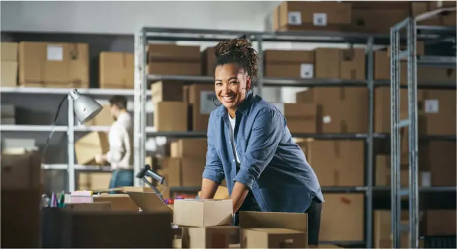 business owner shipping small parcel packages