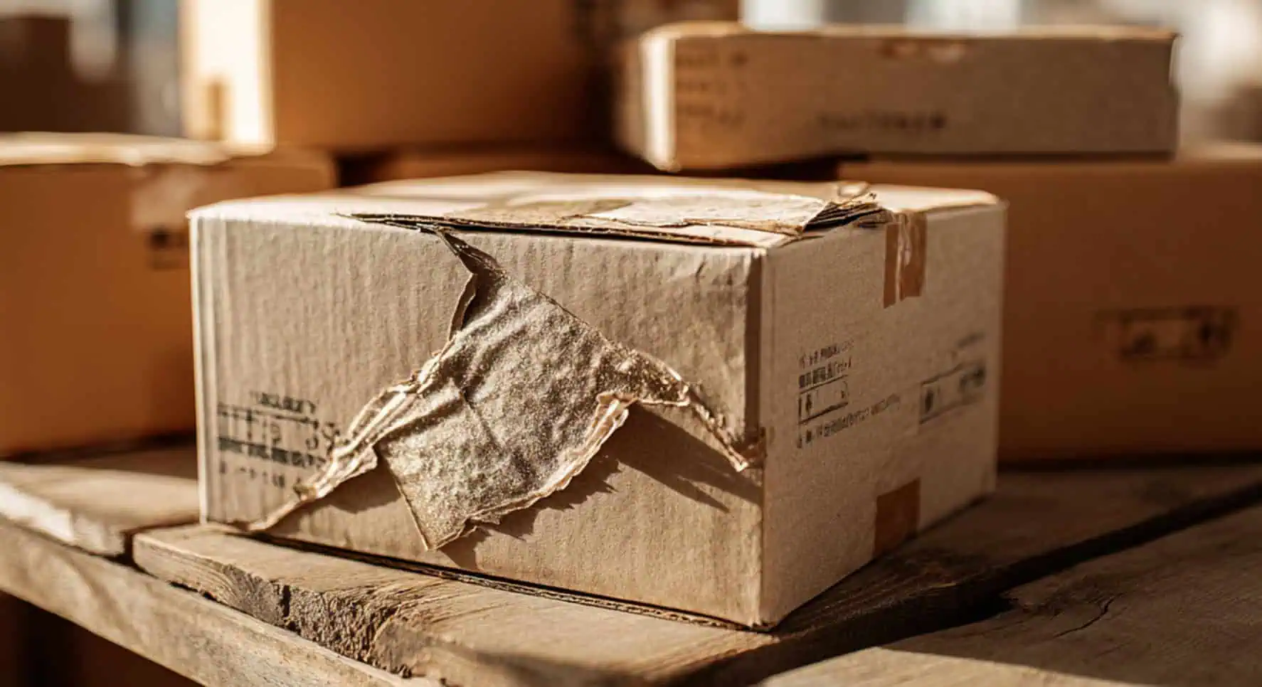 damaged parcel package
