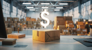 Parcel box showing dollar sign value