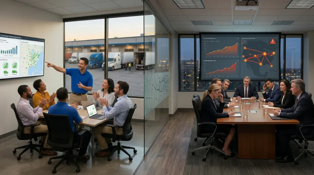 logistics leaders in meeting rooms