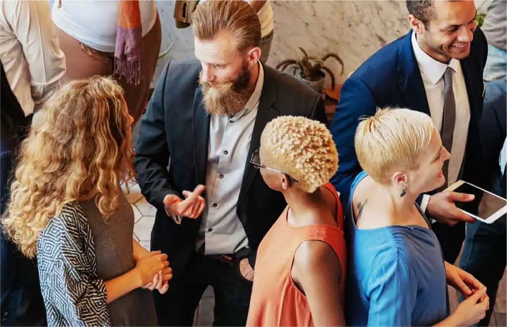 people networking at an event
