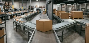 parcel box on conveyor