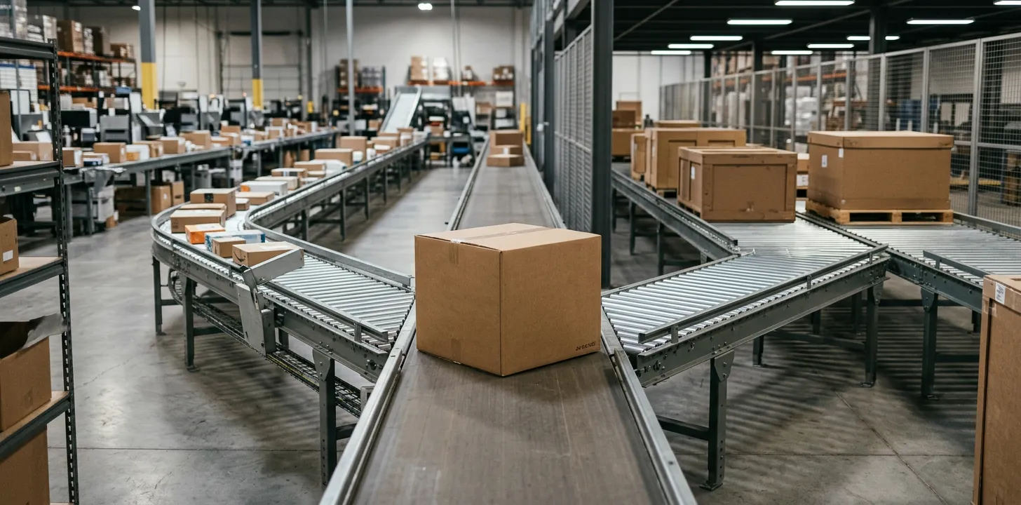 parcel box on conveyor