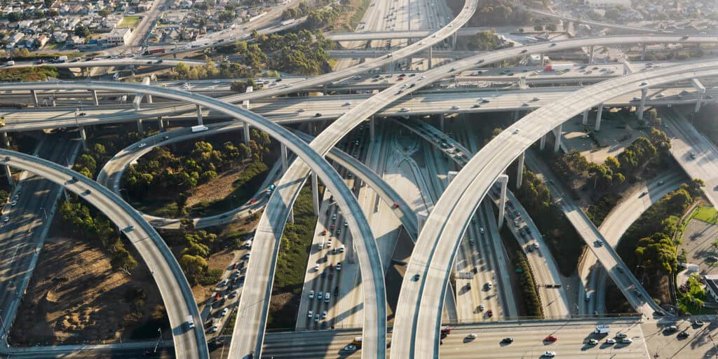 highway overpass and intersections