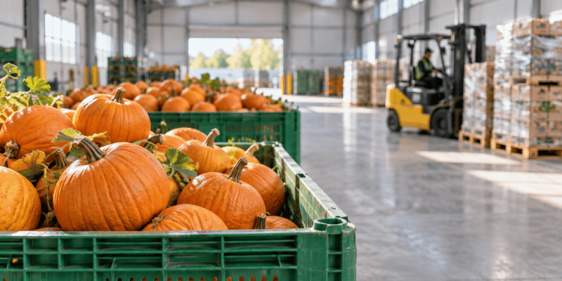 pumpkins being shipped via freight